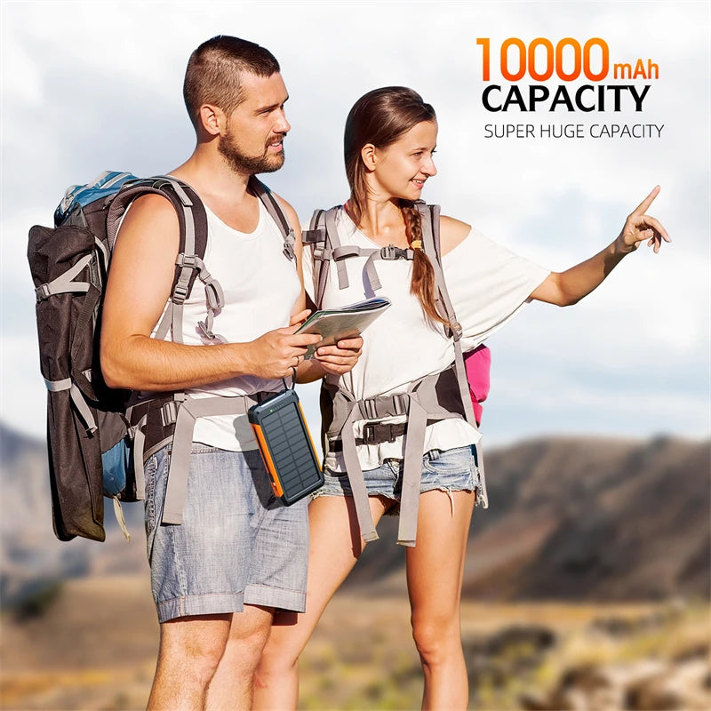 Device+ 20000mAh Solar Power Bank - 3-in-1 Magnetic 15W Wireless Charging with Built-In Cables