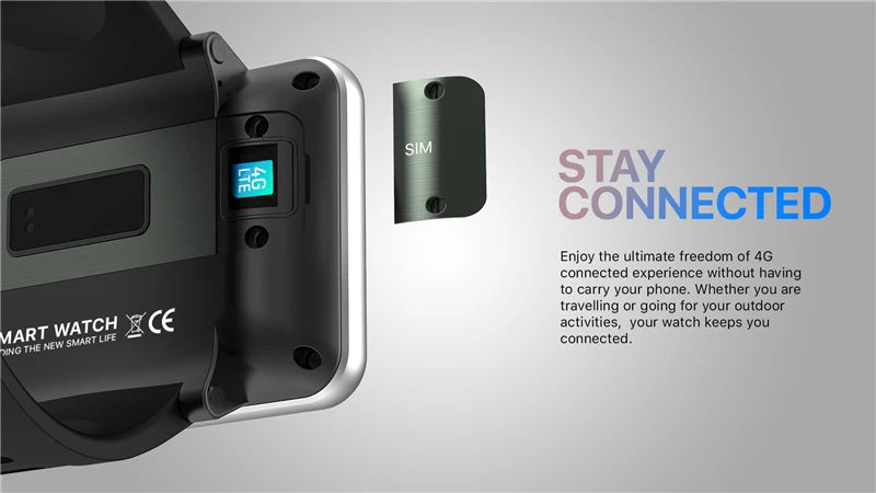 DM100 4G Smart Watch - 2.86" Android 7.1 with 3GB RAM 32GB Storage & 5MP Camera