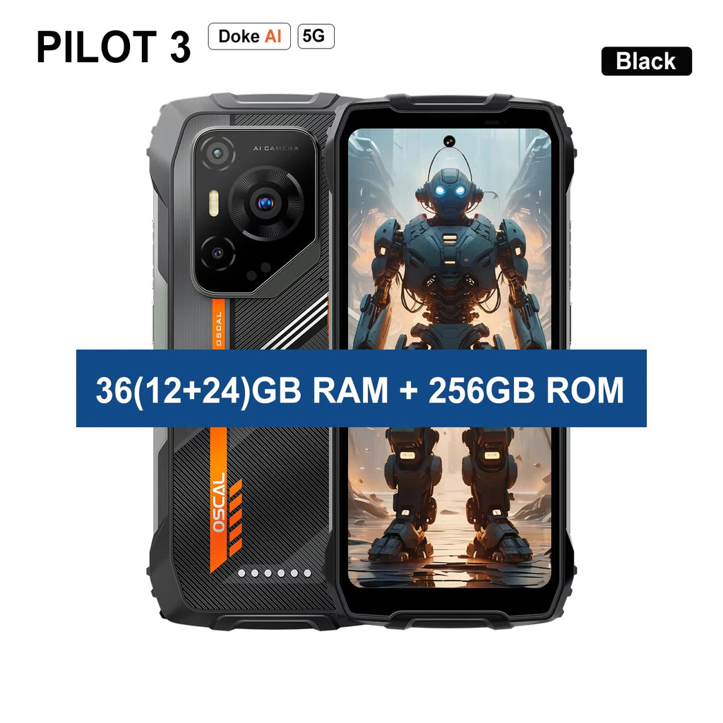 Device+ PILOT 3 Rugged 5G Smartphone - 12GB RAM 256GB 120Hz Display Android Dual SIM