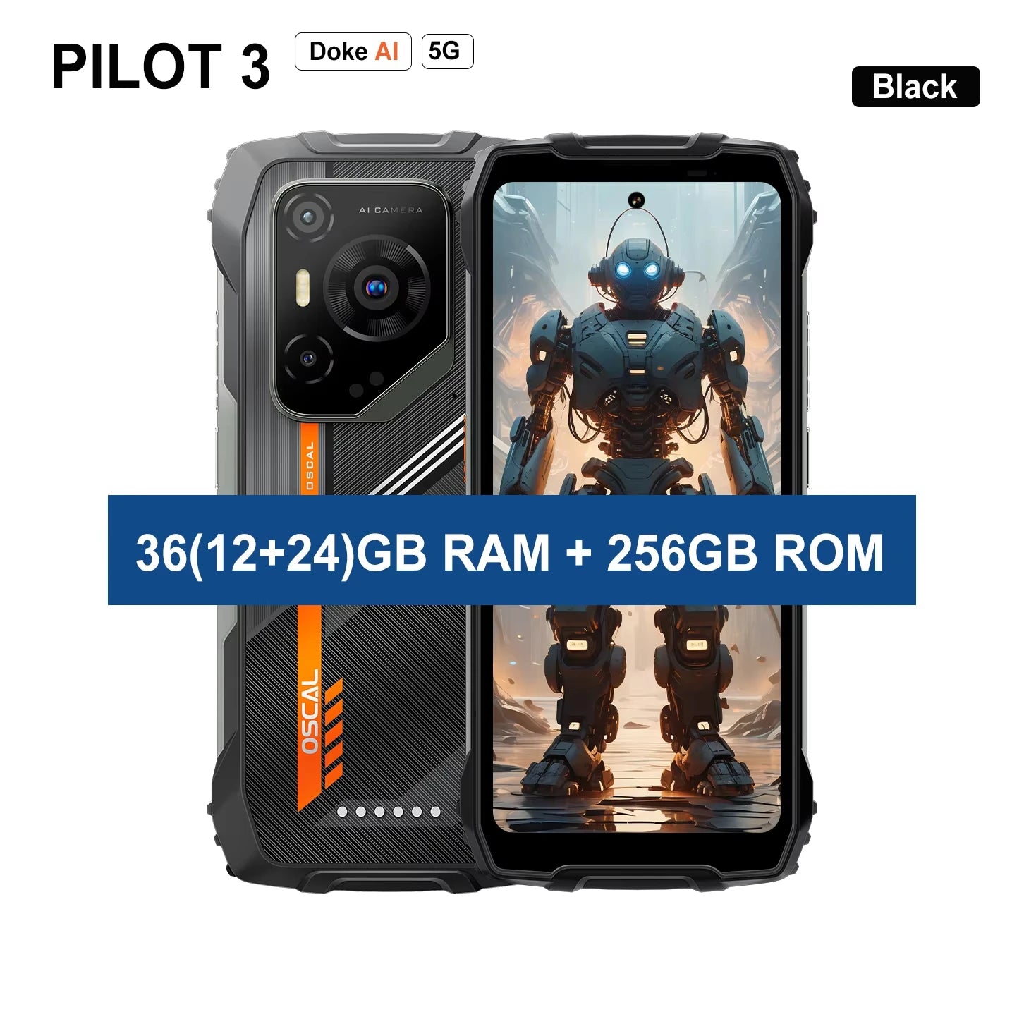 Device+ PILOT 3 Rugged 5G Smartphone - 12GB RAM 256GB 120Hz Display Android Dual SIM