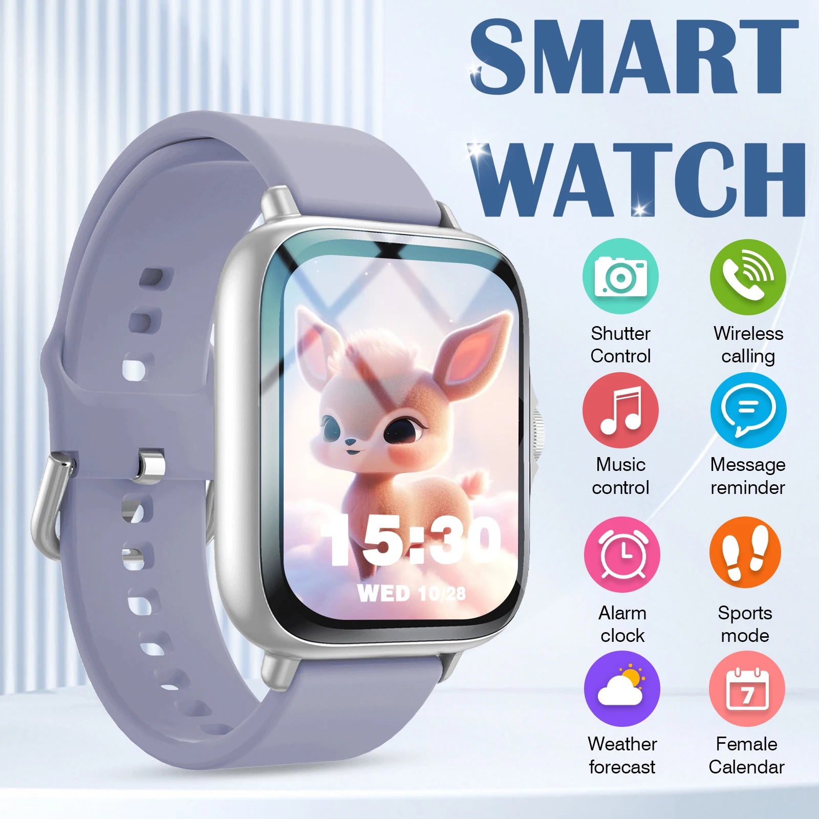 Device+ Ultra-Thin Smartwatch with Call Function Message Notifications Compatible with Android iPhone Neutral Gift Smart Watch