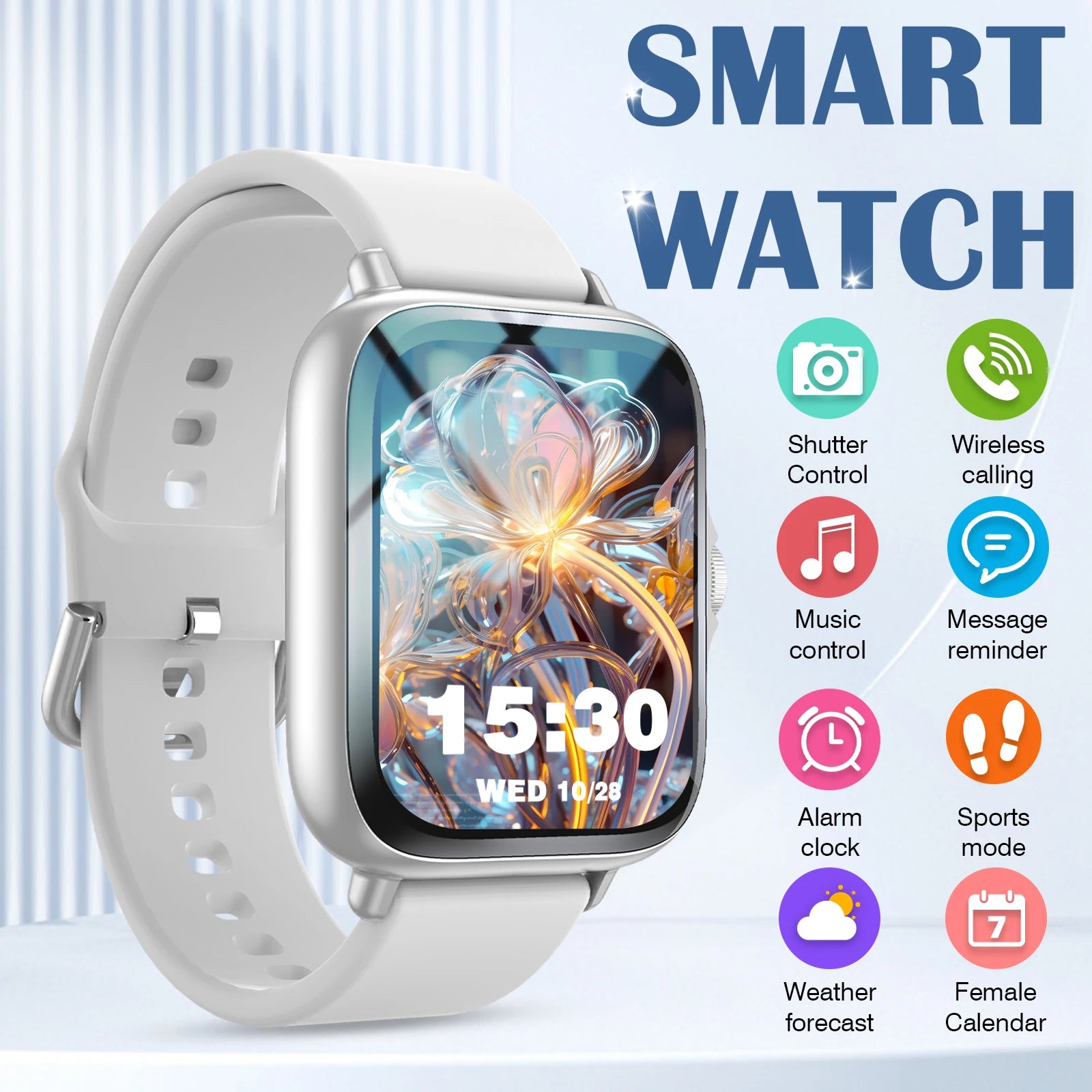 Device+ Ultra-Thin Smartwatch with Call Function Message Notifications Compatible with Android iPhone Neutral Gift Smart Watch
