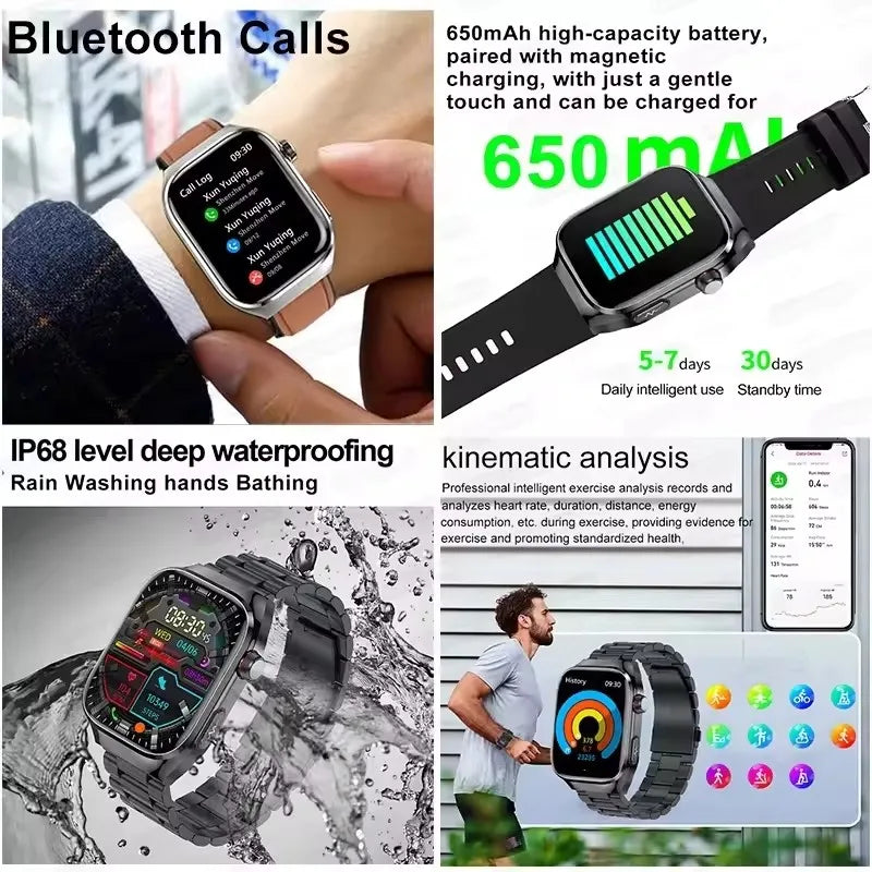 Men's Advanced Health Smart Watch 2025 - Bluetooth Call & Body Fat Analysis