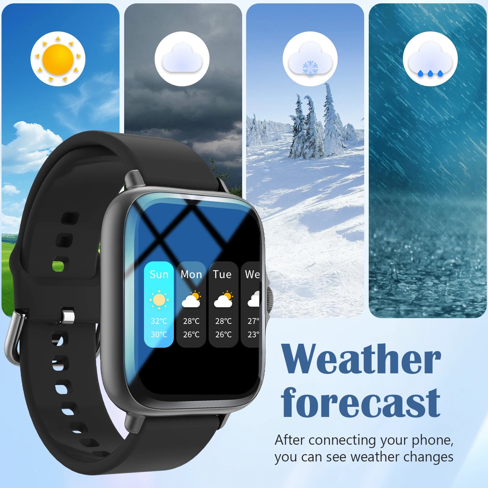 Device+ Ultra-Thin Smartwatch with Call Function Message Notifications Compatible with Android iPhone Neutral Gift Smart Watch