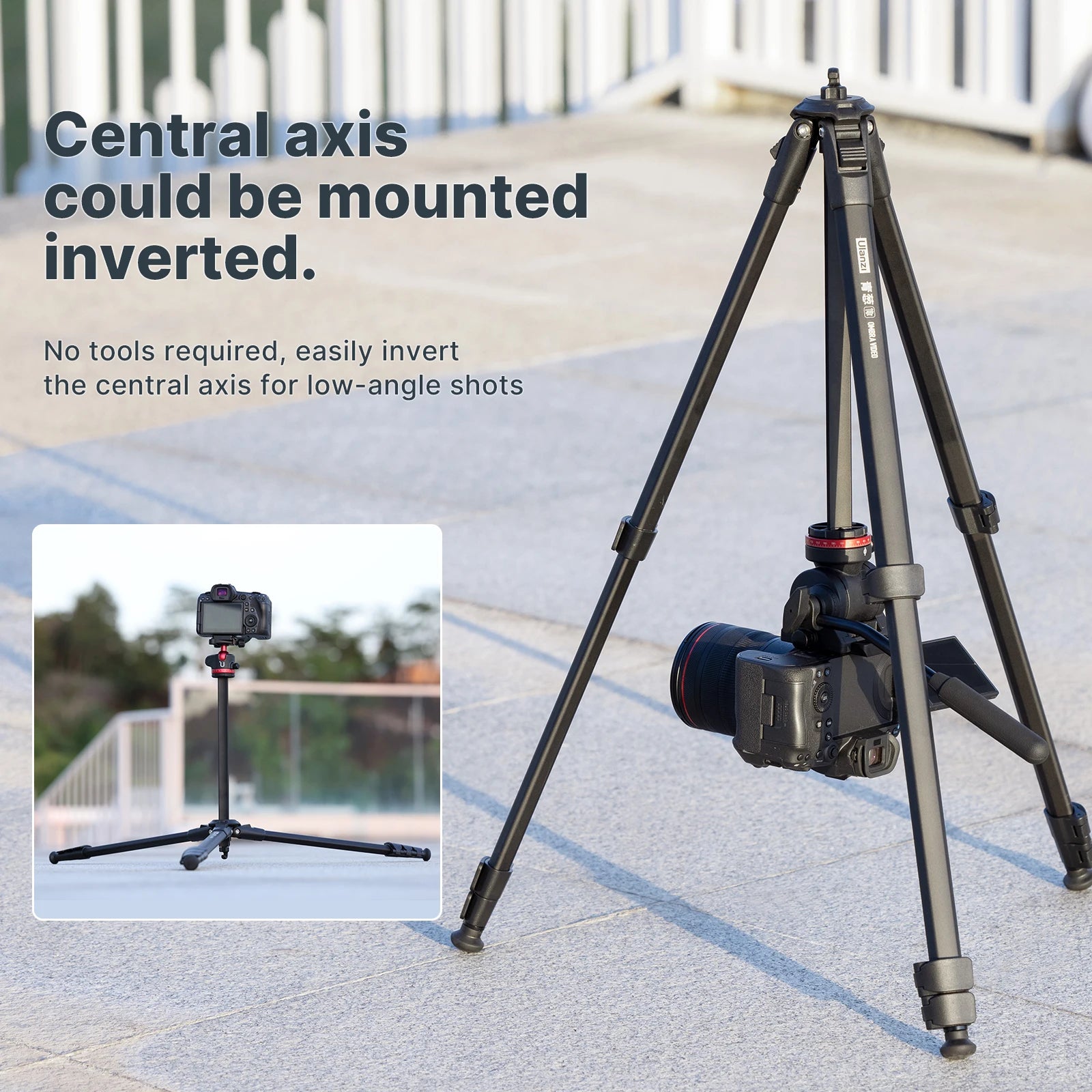 Device+ 1.6M Video Travel Tripod 360° Panorama Fluid Drag 6KG Max Load Arca Swiss Plate for DSLR Camera Professional Foldable Tripod
