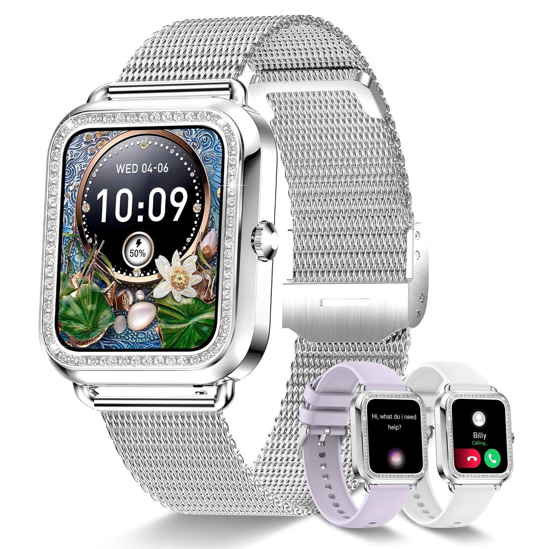 Women's Fashion Smartwatch - AI Voice Assistant with Fitness Tracking for iPhone & Android