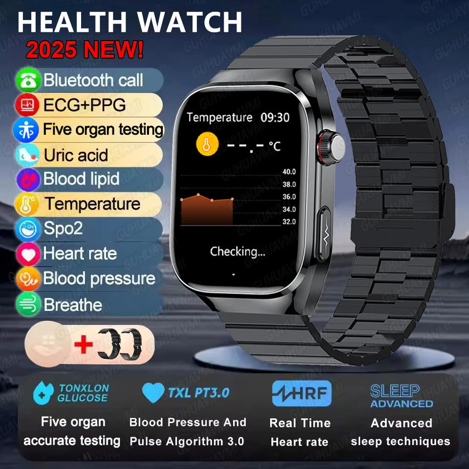 Men's Advanced Health Smart Watch 2025 - Bluetooth Call & Body Fat Analysis