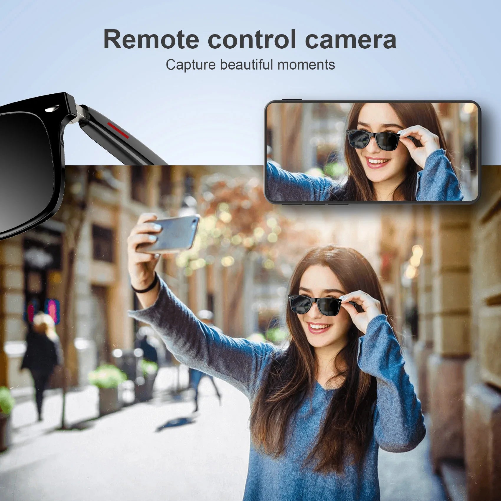 Device+ E13 Smart Glasses - Anti-Blue Light Bluetooth Wireless Call Voice Assistant Touch Control