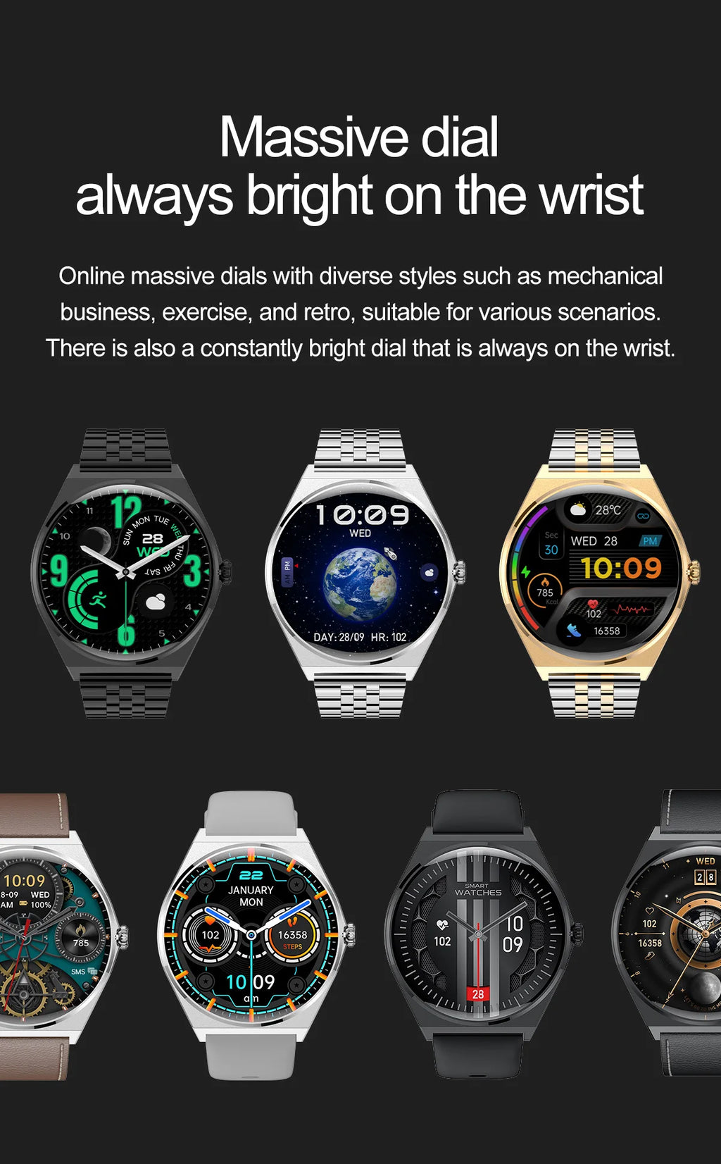 Device+ Ultra Thin Smartwatch 1.43" AMOLED HD Display for Men Women Call Reminder Step Tracker Heart Rate Monitor Android Compatible