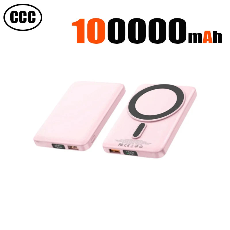 Device+ 100000mAh Magnetic Wireless Power Bank - Fast Charging for iPhone Samsung Xiaomi MagSafe