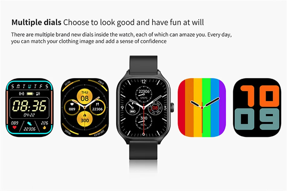 2025 Smart Watch - Bluetooth Calling Sports Fitness Tracker with Multi-Dial Display for Men & Women