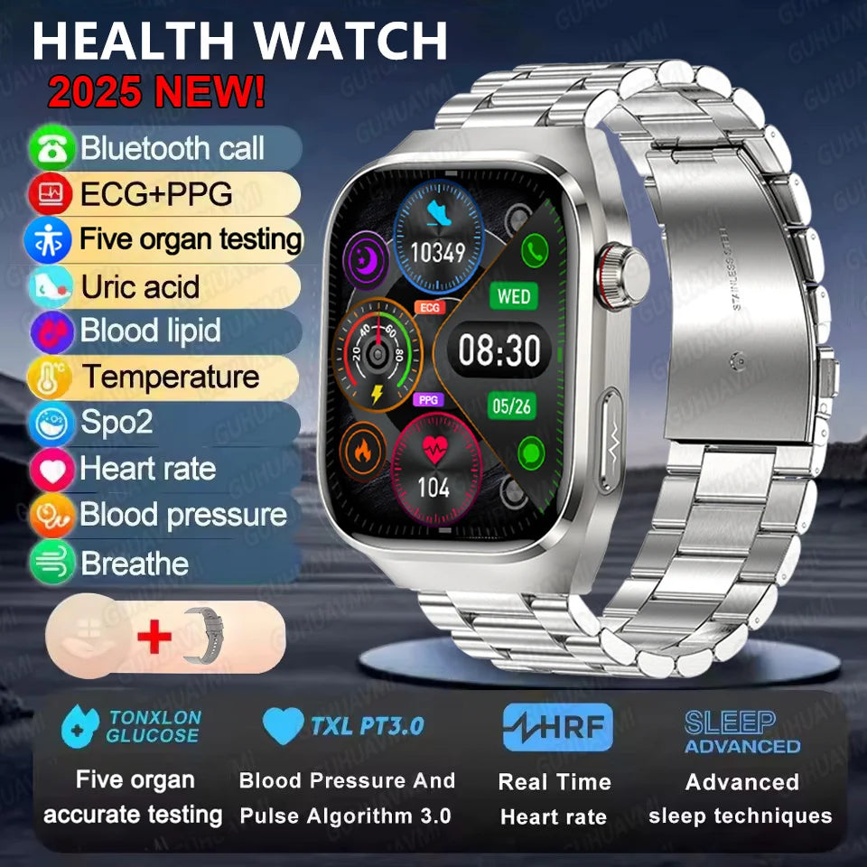 Men's Advanced Health Smart Watch 2025 - Bluetooth Call & Body Fat Analysis