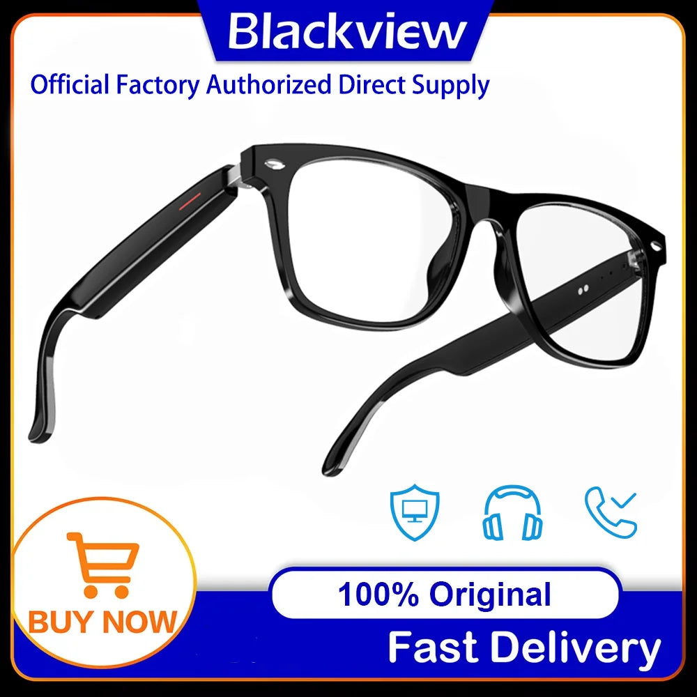 Device+ E13 Smart Glasses Anti-Blue Light Bluetooth Wireless Call Voice Assistant Touch Control Mic Speaker for Smart Device
