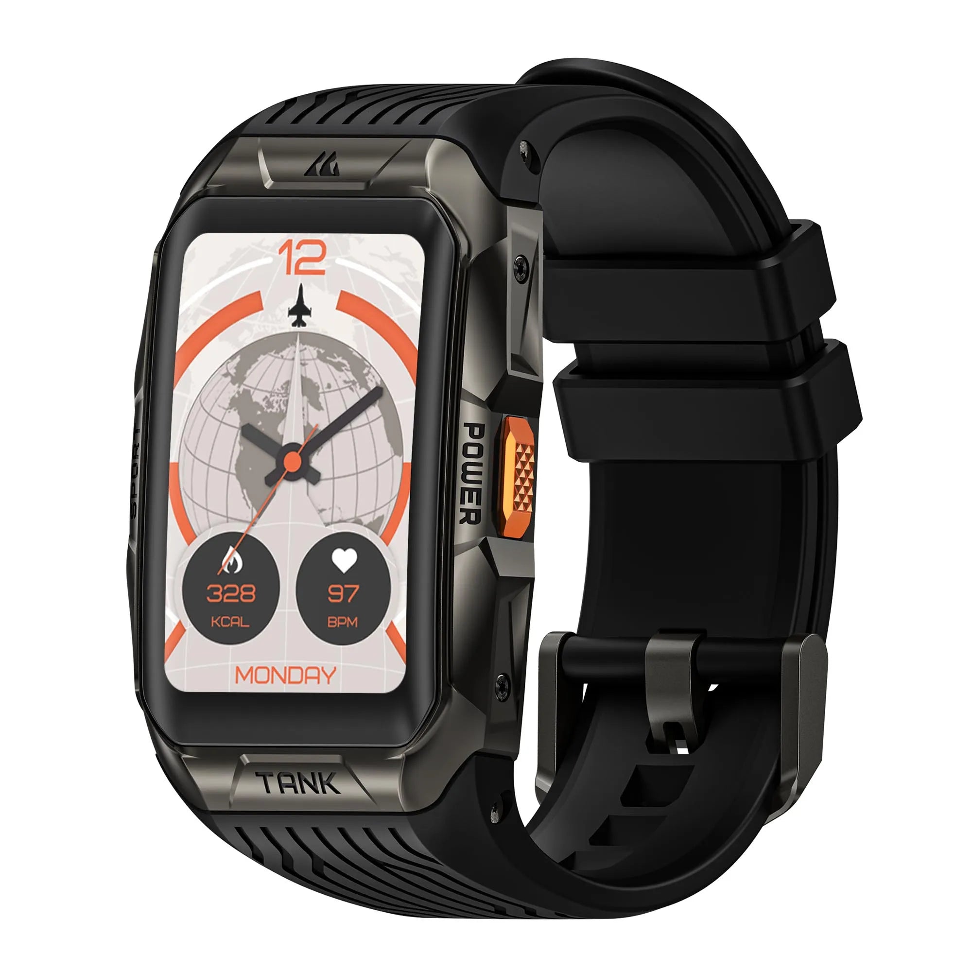 TANK X2 Ultra GPS Smart Watch - 3D Curved Screen Stainless Steel with Compass & Altimeter