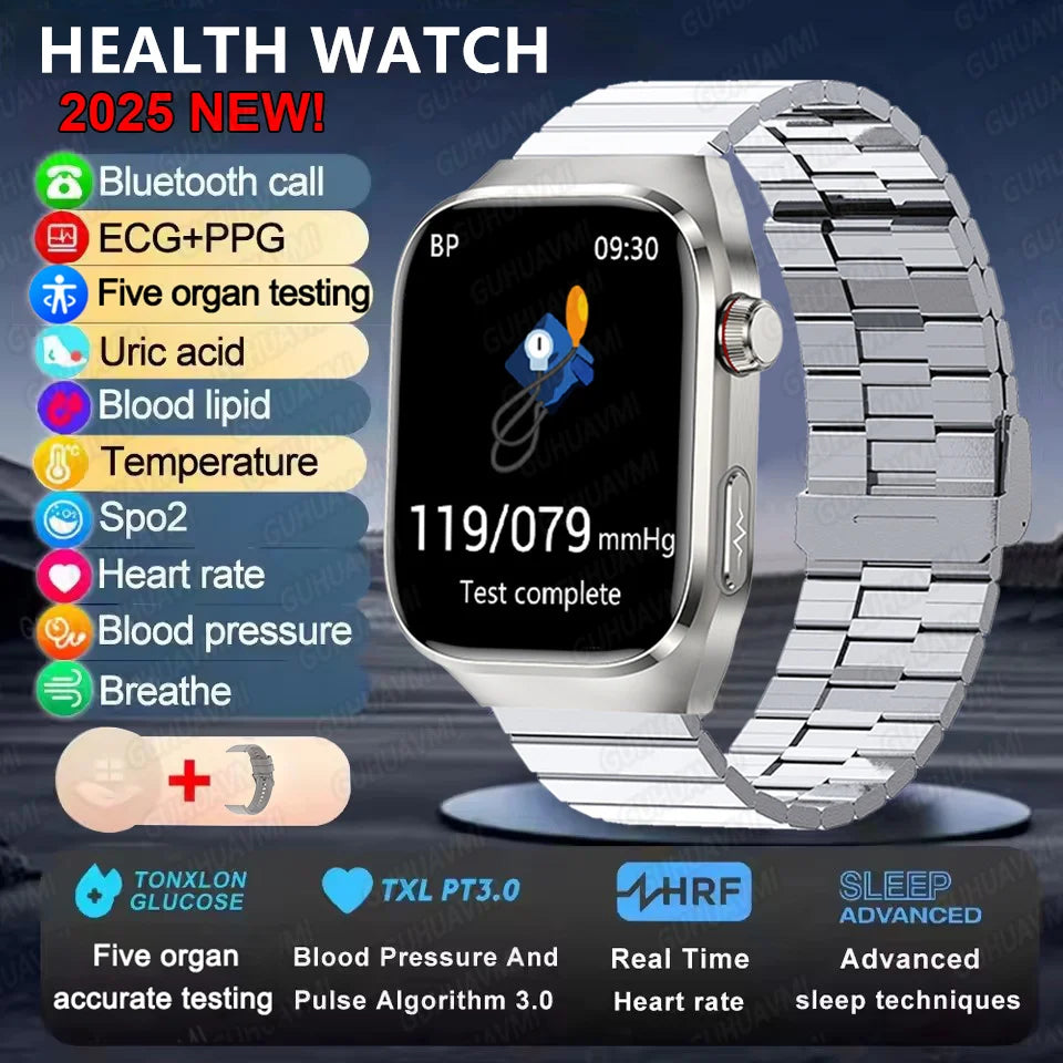 Men's Advanced Health Smart Watch 2025 - Bluetooth Call & Body Fat Analysis