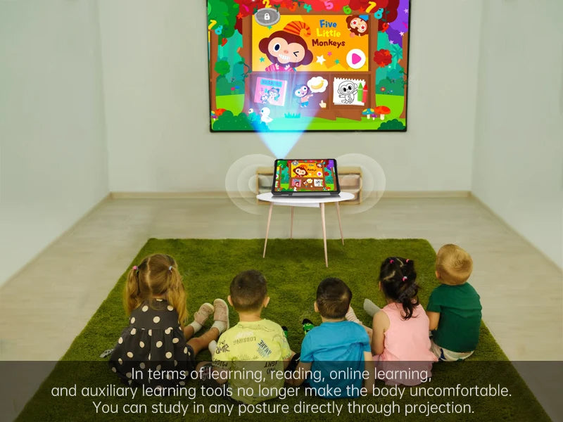 Rugged Projector Tablet - 10.95" 120Hz Android 14 with Built-in Projector & 21000mAh Battery