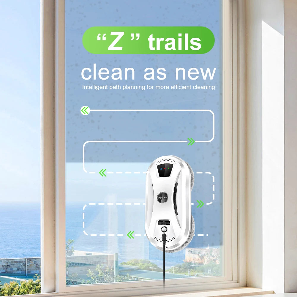 Device+ Ultra Thin Robot Vacuum Cleaner Electric Window Cleaner with Remote Control for Home Glass Cleaning N361 Model