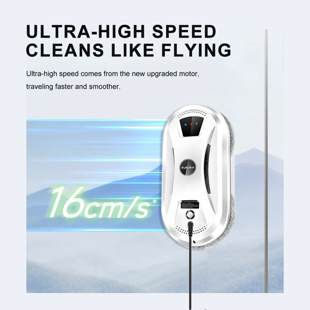 Device+ Ultra Thin Robot Vacuum Cleaner Electric Window Cleaner with Remote Control for Home Glass Cleaning N361 Model
