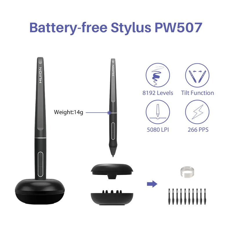 Kamvas Pro 16 Drawing Tablet - 15.6" Pen Display 120% sRGB 8192 Pressure Levels for Artists