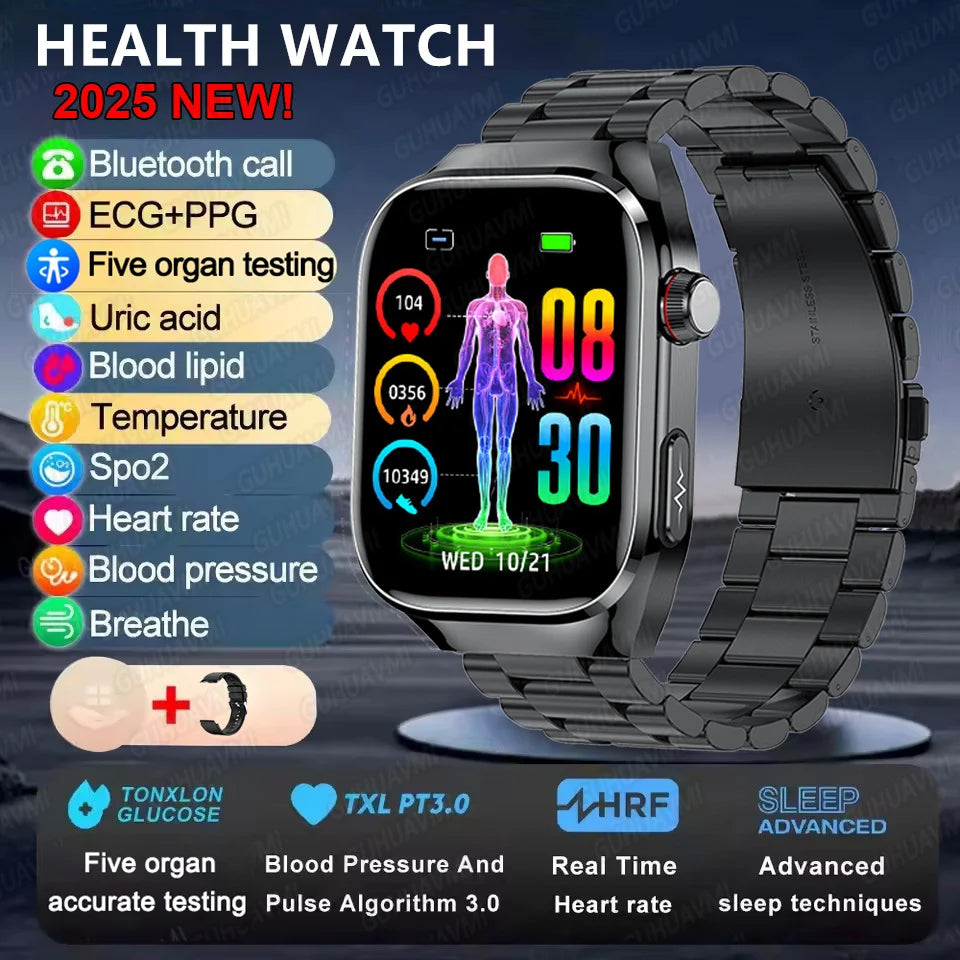 Men's Advanced Health Smart Watch 2025 - Bluetooth Call & Body Fat Analysis
