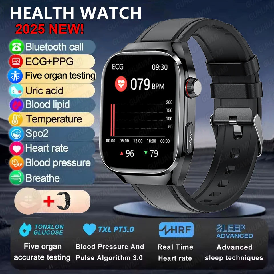 Men's Advanced Health Smart Watch 2025 - Bluetooth Call & Body Fat Analysis