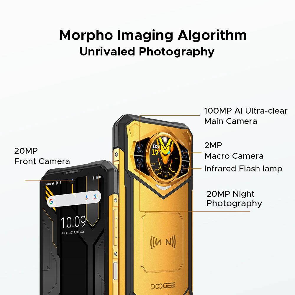 DOOGEE S200 X 5G Rugged Smartphone - 12GB RAM 512GB ROM AI Triple Camera 120Hz Display 10100mAh
