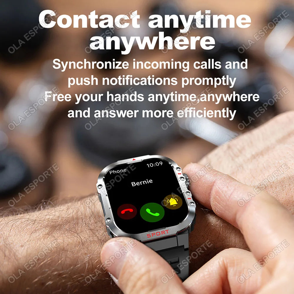 Device+ GPS Military Smart Watch - AMOLED Display Waterproof Outdoor Sport with Bluetooth Calling