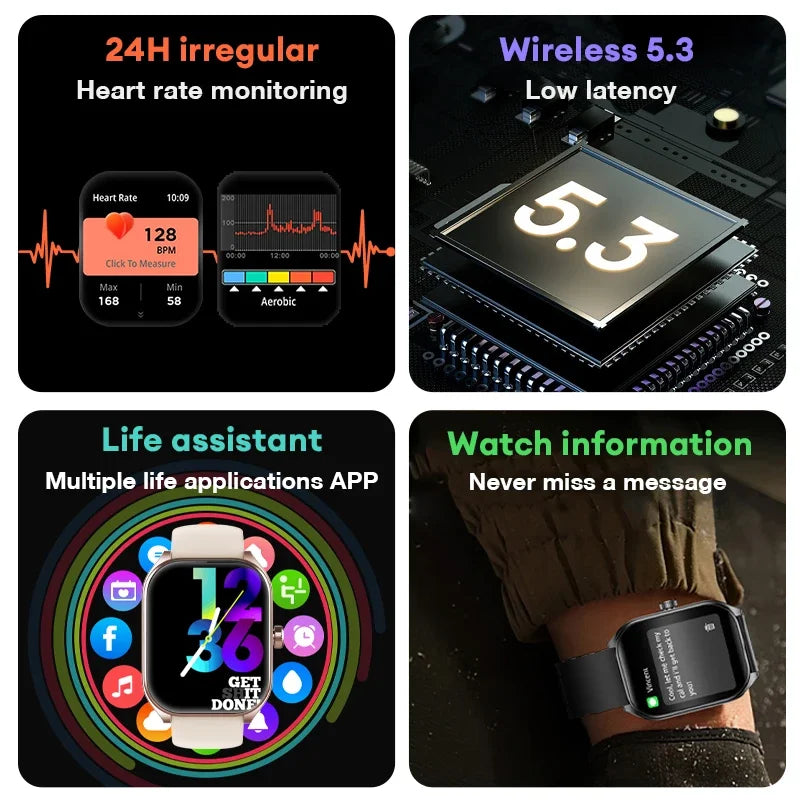 Device+ Smart Watch - 2.01" AMOLED Curved Screen IP68 Waterproof with AI Voice Assistant
