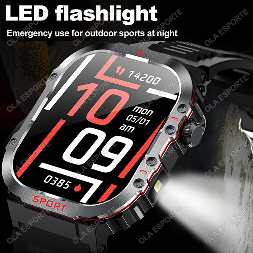 Device+ GPS Military Smart Watch - AMOLED Display Waterproof Outdoor Sport with Bluetooth Calling