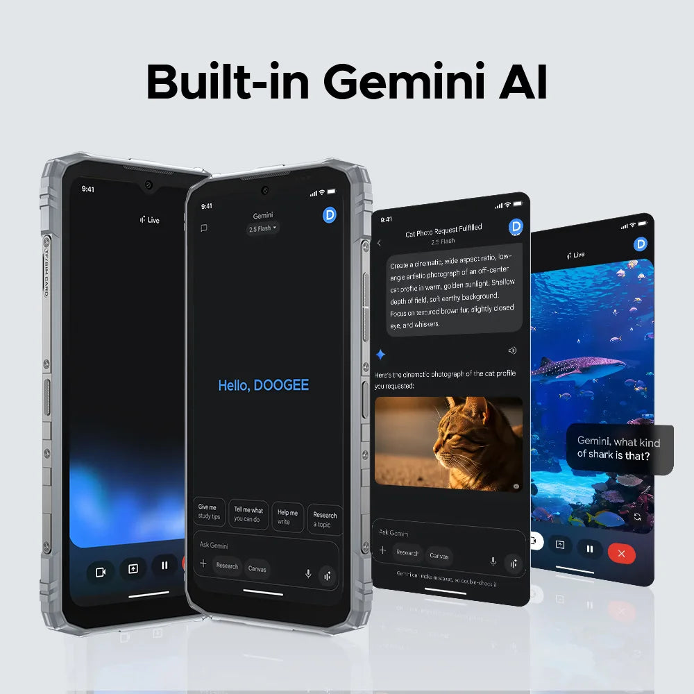DOOGEE Blade10 pro Energy Rugged Smartphone 6.56'' Screen 6GB RAM 256GB ROM 6150mAh Battery Android 15 Octa Core UNISOC T7250