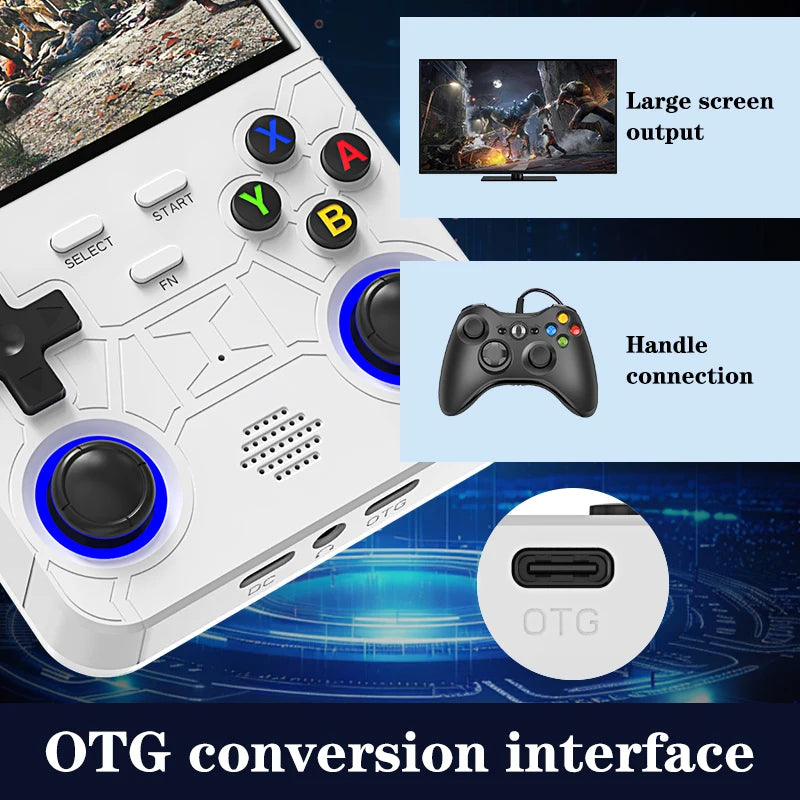 Device+ R36S Ultra Retro Handheld Game Console - 16000+ Games RGB Lighting 4.0" IPS Screen