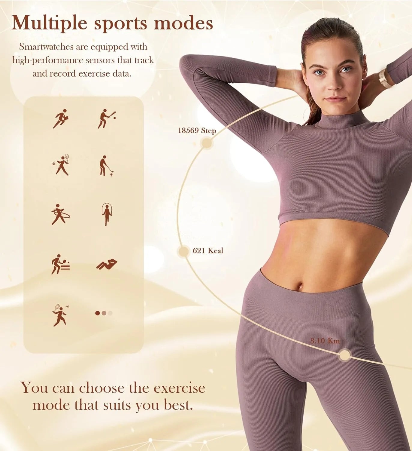 Women's Fashion Smartwatch - AI Voice Assistant with Fitness Tracking for iPhone & Android