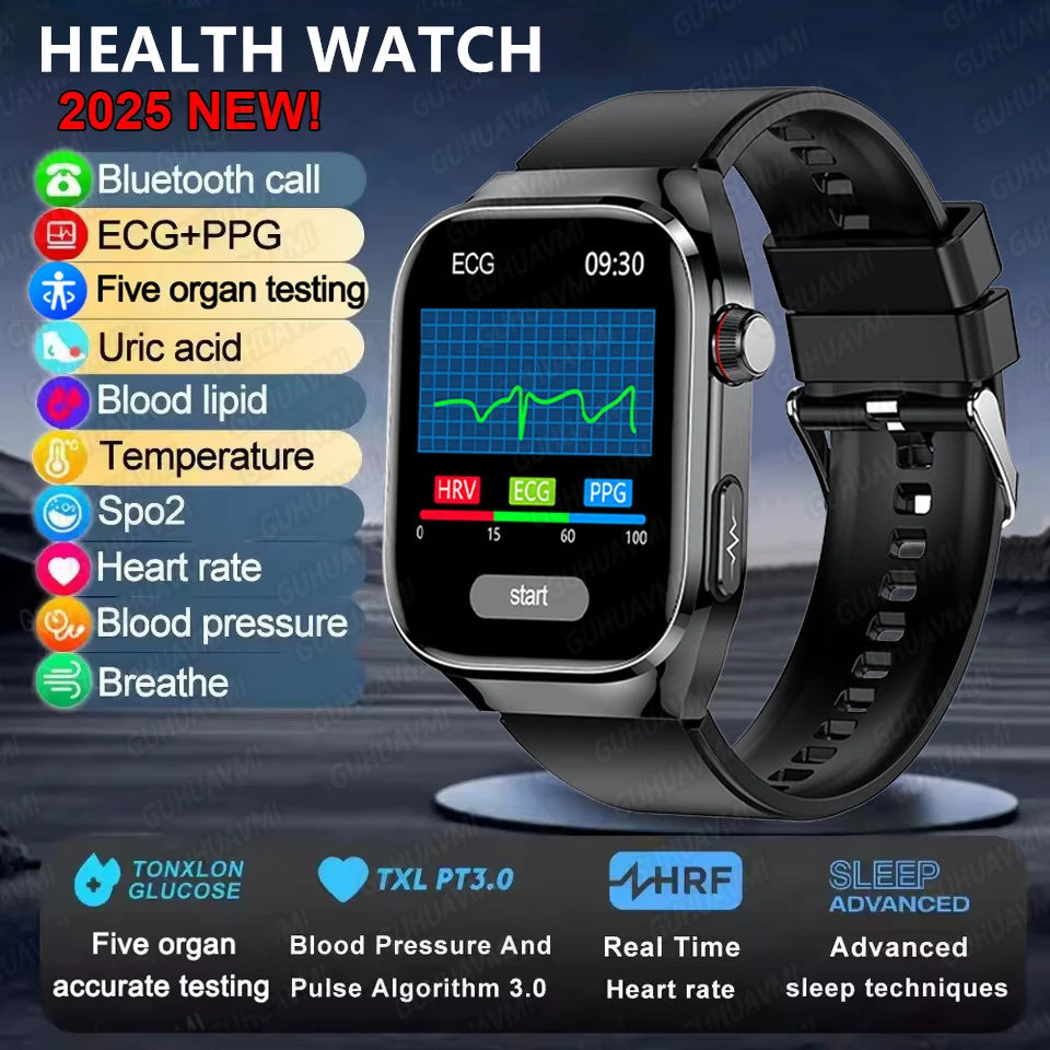 Men's Advanced Health Smart Watch 2025 - Bluetooth Call & Body Fat Analysis