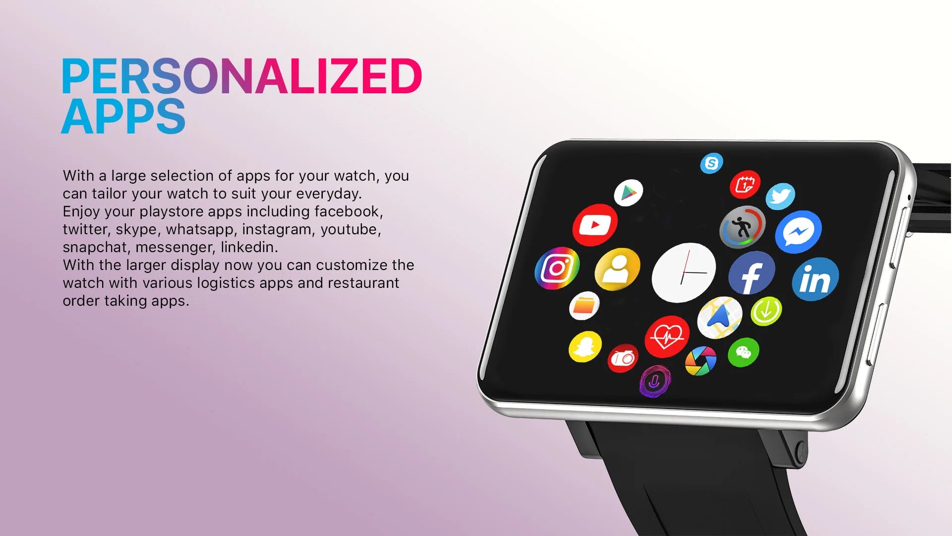 DM100 4G Smart Watch - 2.86" Android 7.1 with 3GB RAM 32GB Storage & 5MP Camera