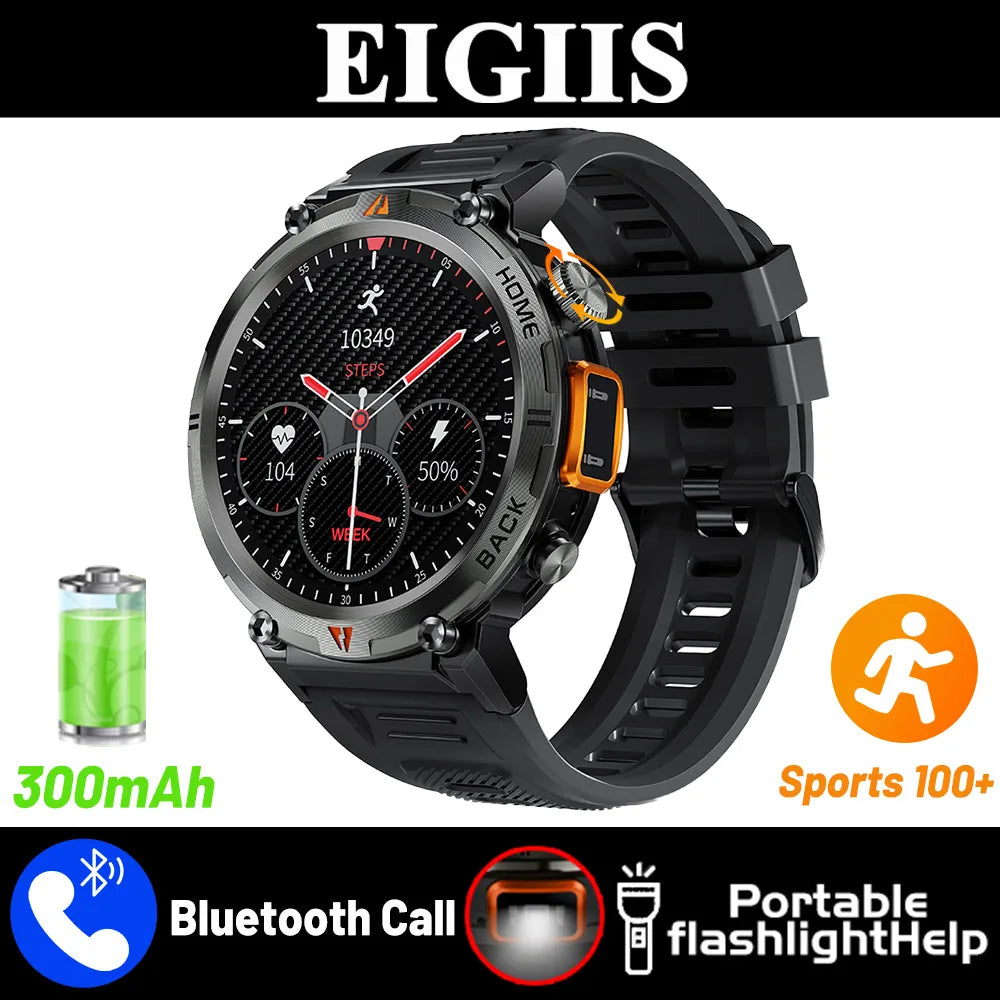 Device+ KE3 Smartwatch for Men - Bluetooth Call LED Flashlight Health Monitor Fitness Tracker