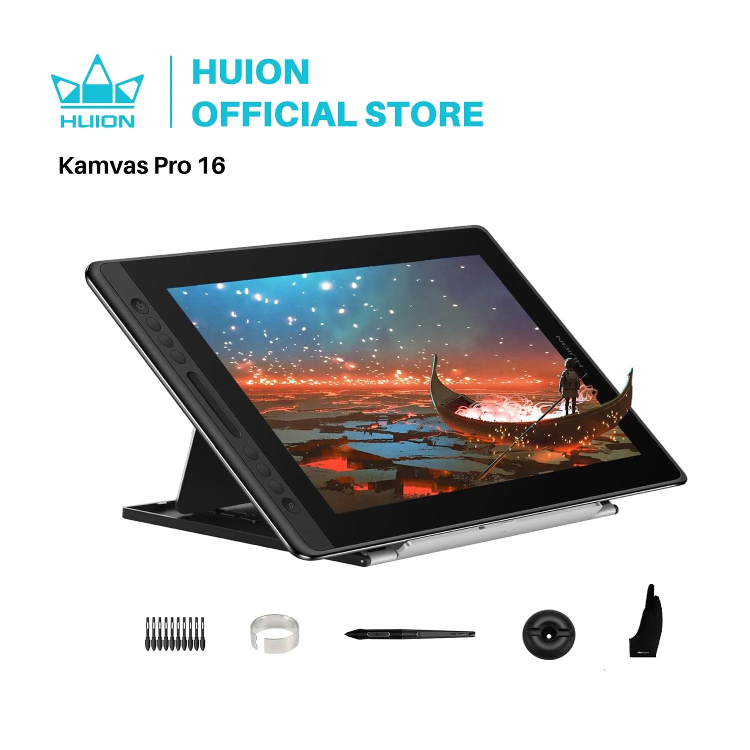 Kamvas Pro 16 Drawing Tablet - 15.6" Pen Display 120% sRGB 8192 Pressure Levels for Artists