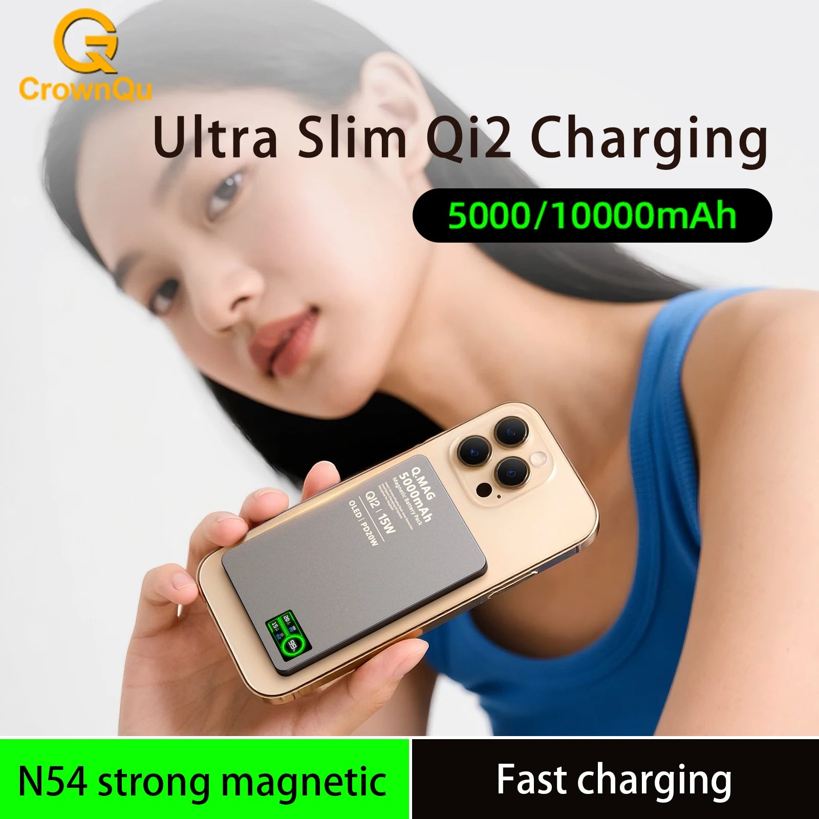 Device+ Qi 2.1 Magnetic Power Bank - 5000/10000mAh Wireless Fast Charging for iPhone 12-17 Pro