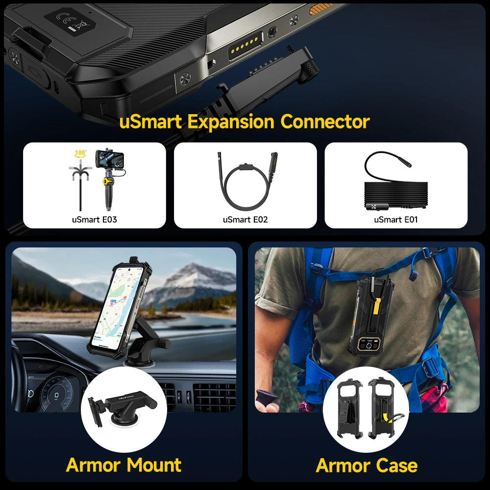 Armor 27 Pro 5G Rugged Smartphone - 10600mAh Battery 64MP Night Vision 24GB RAM Android 14