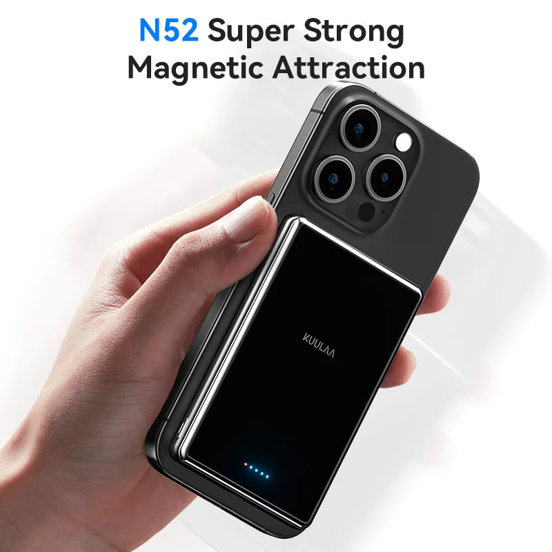Device+ Slim 10000mAh Magnetic Power Bank - PD20W Wireless Charging for iPhone 16 15 14 Pro Max