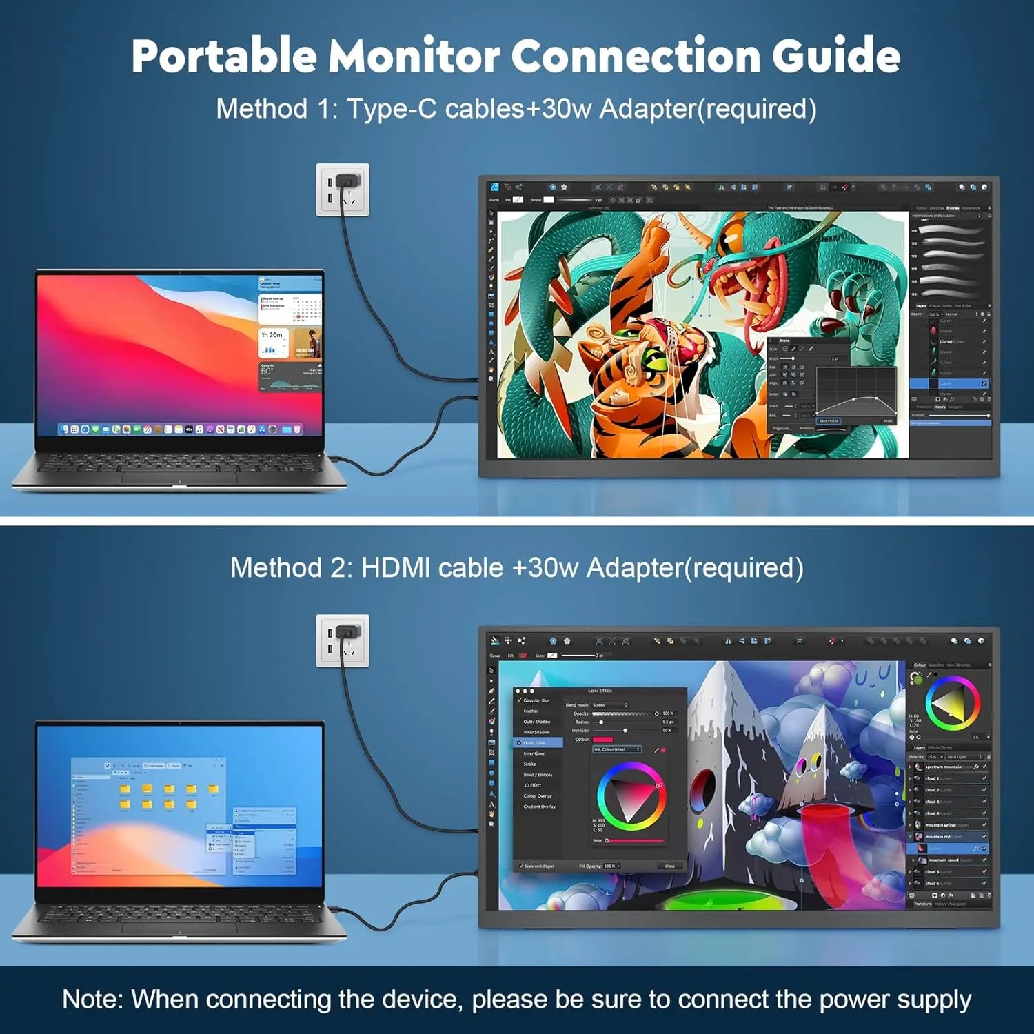 Device+ 21.5" Portable Gaming Monitor - 120Hz HDMI Type-C with Speakers for MacBook Steam Deck