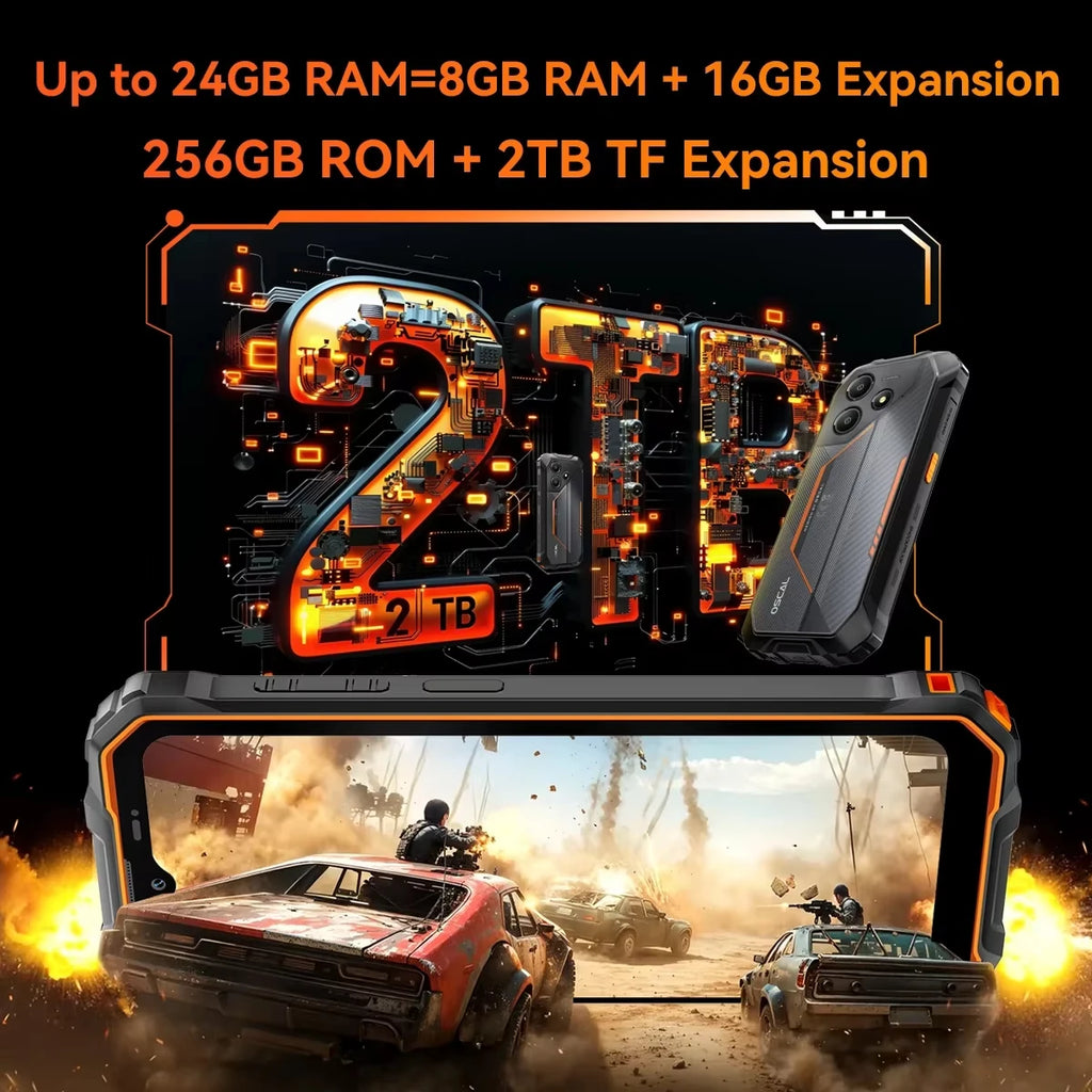 Device+ Marine 2 4G Rugged Phone 11000mAh Battery 6.56 " HD+Display 8GB, RAM 256GB Unisoc T61 Android 15 NFC Smartphone