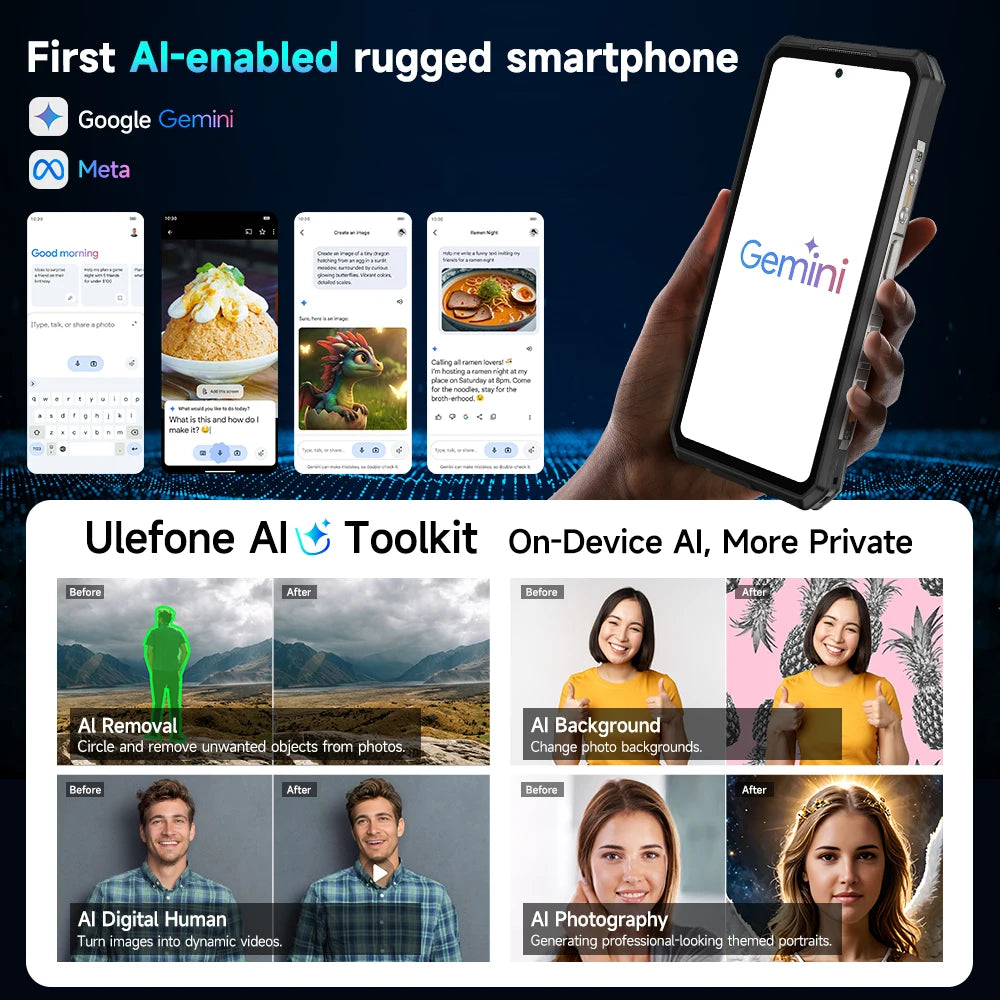 Device+ Armor 28 Ultra 5G Rugged Smartphone 1TB ROM 32GB RAM 6.67' AMOLED AI Thermal Imaging Dimensity 9300+ IP68 Certified