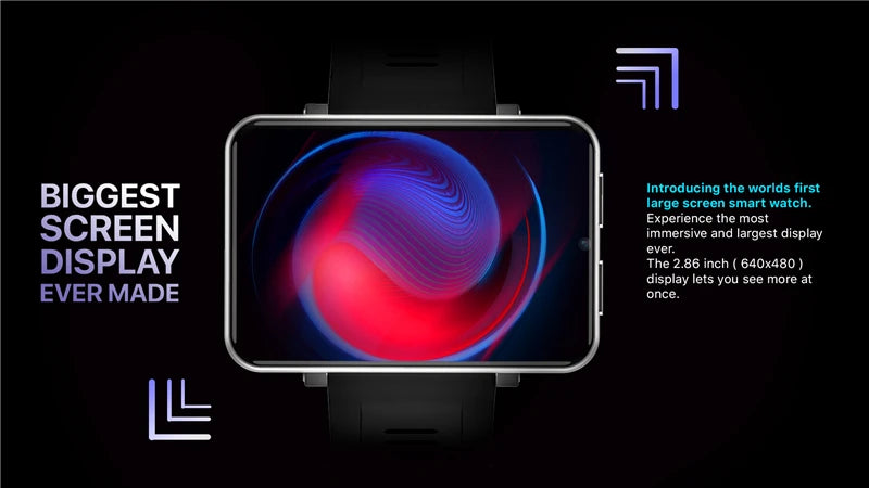 DM100 4G Smart Watch - 2.86" Android 7.1 with 3GB RAM 32GB Storage & 5MP Camera
