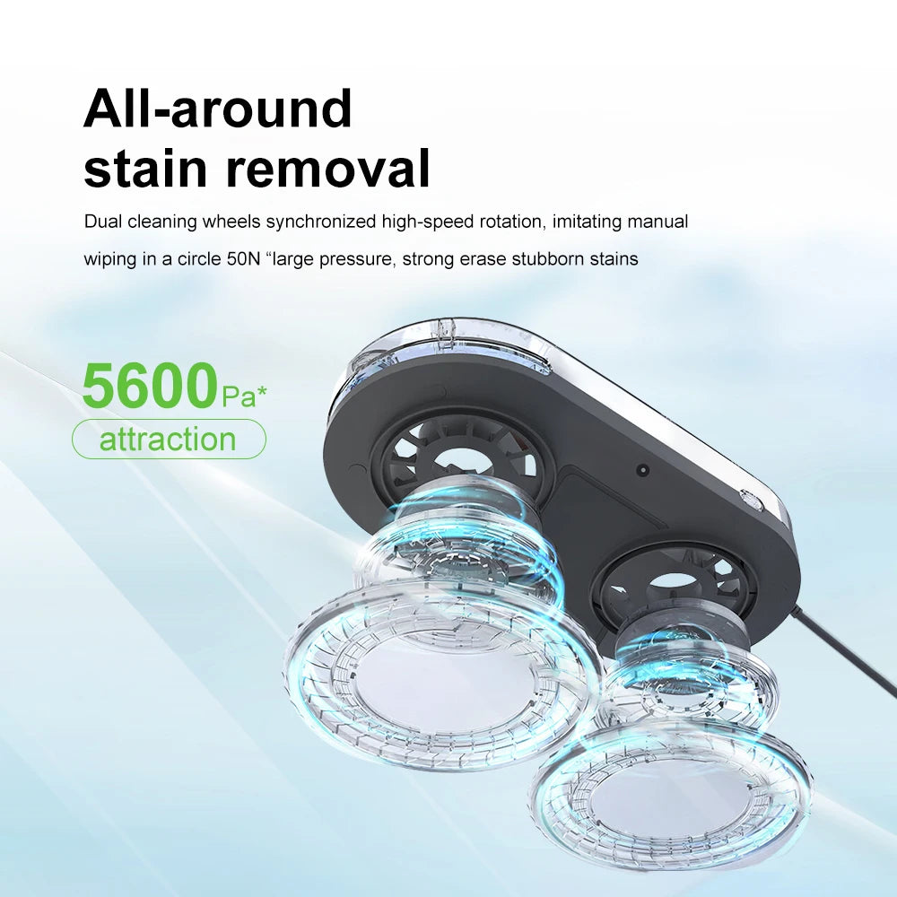 Device+ Ultra Thin Robot Vacuum Cleaner Electric Window Cleaner with Remote Control for Home Glass Cleaning N361 Model