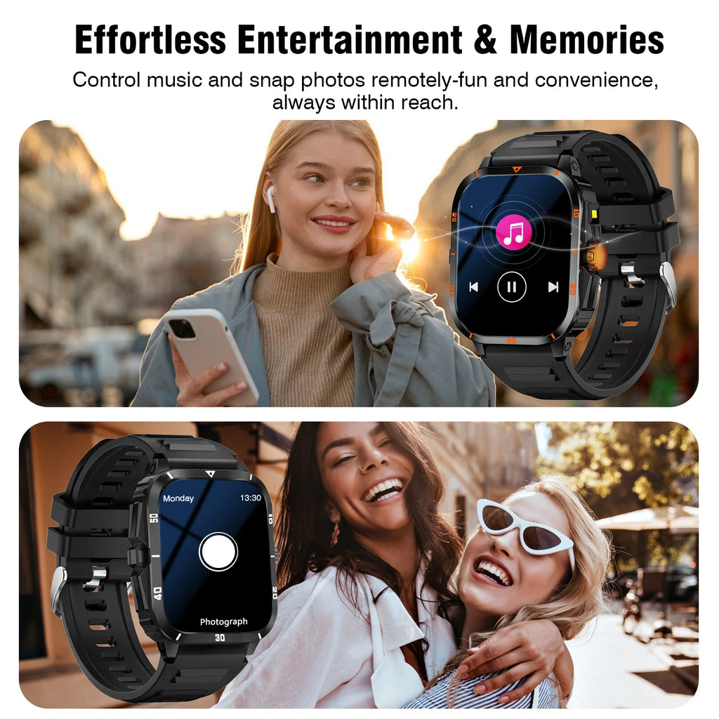 Men's Premium Smart Watch 2025 - Wireless Calling with Dual Straps (Steel & Silicone)