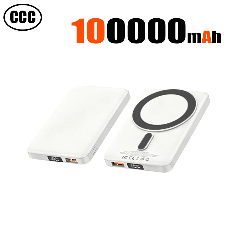 Device+ 100000mAh Magnetic Wireless Power Bank - Fast Charging for iPhone Samsung Xiaomi MagSafe