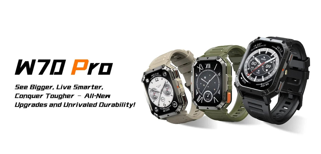 Device+ W70 Pro Outdoor Smartwatch - 2.01" Display LED Flashlight Compass 900mAh Battery