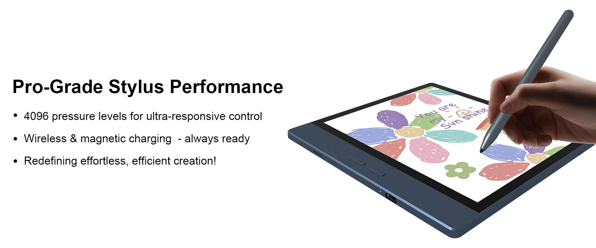 Device+ B7 E-Ink E-Reader 7'' Android 14 Tablet with 8+128GB Storage 5MP Rear Camera Handwritten Note Support WiFi Bluetooth