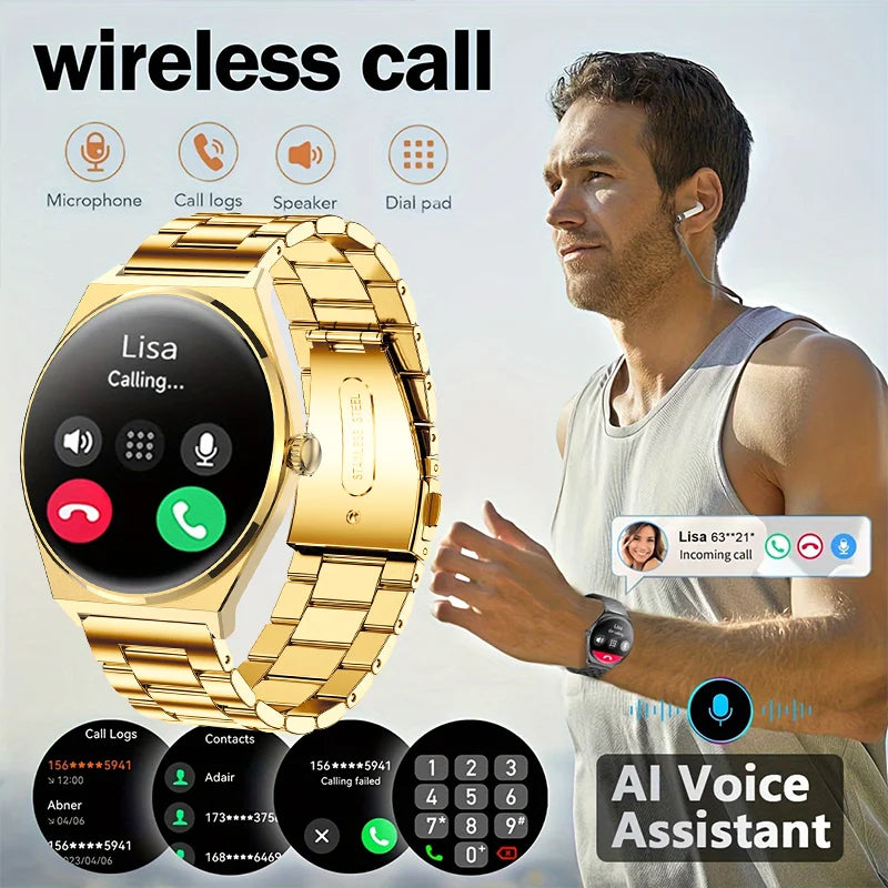 Device+ Ultra Thin Smartwatch 1.43" AMOLED HD Display for Men Women Call Reminder Step Tracker Heart Rate Monitor Android Compatible