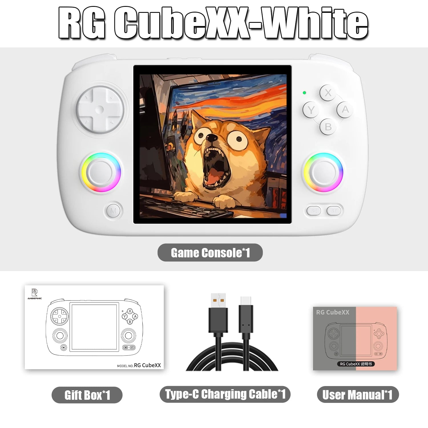 Device+ RG CubeXX Retro Handheld Game Console - 3.95" Screen 5056 Games Linux System HD Output
